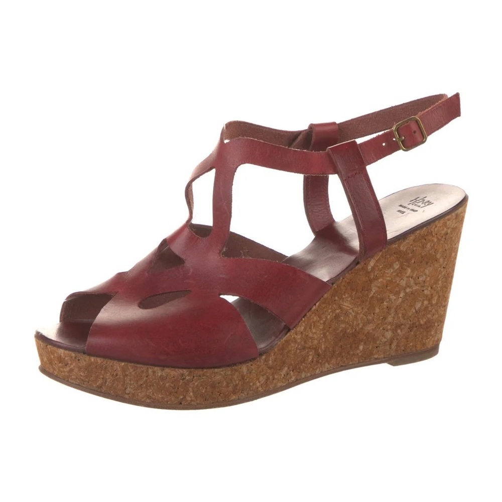 Henry Cuir Leather Wedges- MADE IN ITALY Sz 40 SUPER cute and COMFORTABLE!